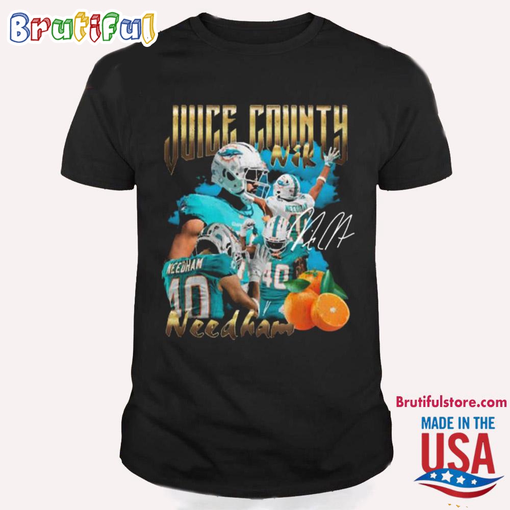NFL Miami Dolphins Juice County Nik Needham Signature T Shirt