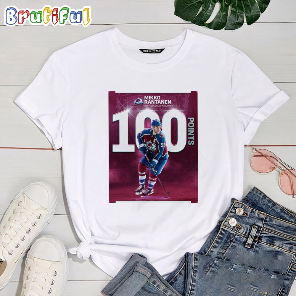NHL Mikko Rantanen Makes It 100 Points On The Season 2024 T Shirt