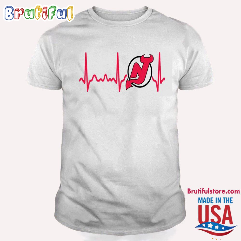 New Jersey Devils Heartbeat T Shirt Heartbeat Hockey 2024 Shirt
