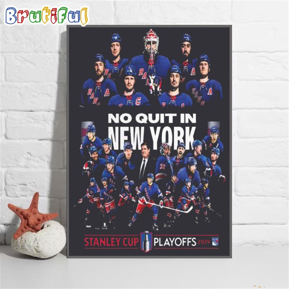 New York Rangers 23 24 Stanley Cup Playoff No Quit In New York Team Cluster Poster Canvas
