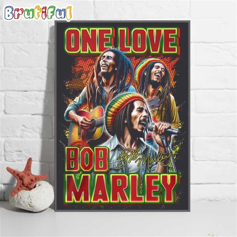 One Love Bob Marley Wall Art Poster Canvas