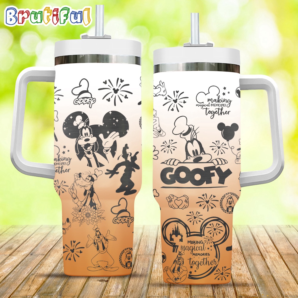 Orange Goofy Making Magical Memories Together Stanley Tumbler 40oz Disney Stanley Tumbler