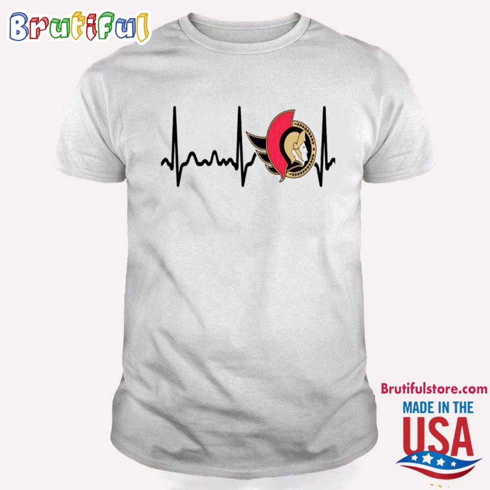 Ottawa Senators 2 Heartbeat T Shirt Heartbeat Hockey 2024 Shirt