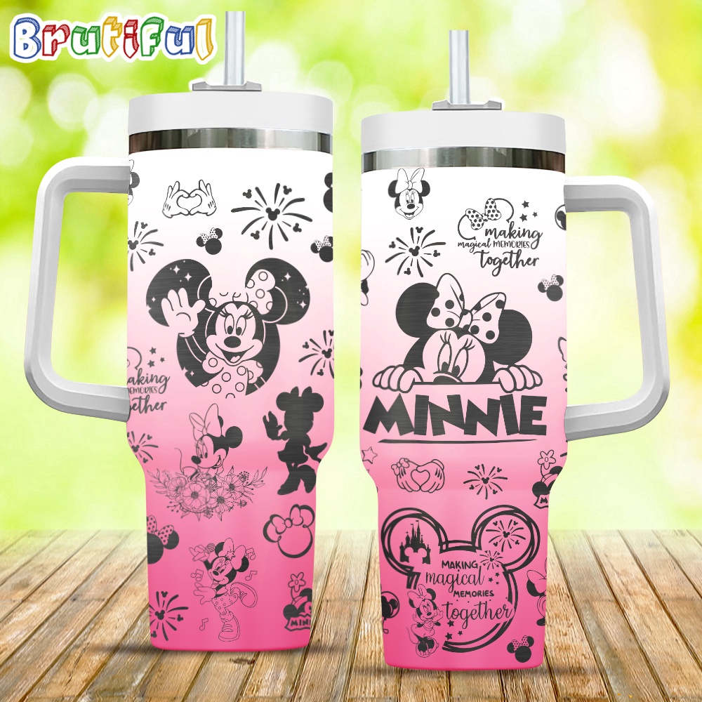 Pink Minnie Mouse Making Magical Memories Together Stanley Tumbler 40oz Disney Stanley Tumbler