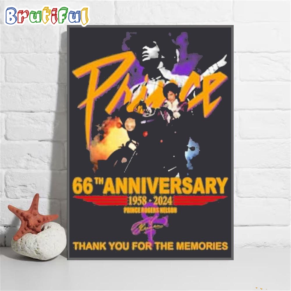 Prince Rogers Nelson 66th Thank You For The Memories Signature Poster Canvas