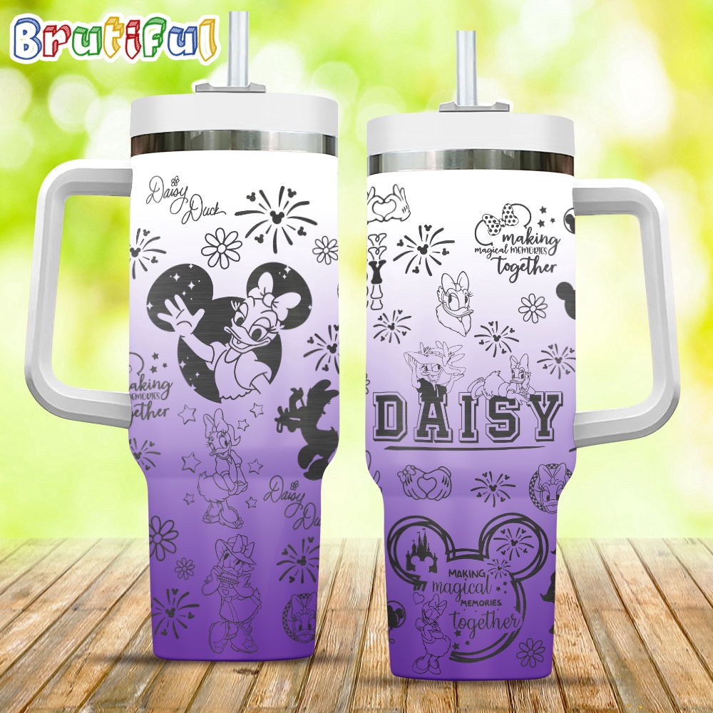 Purple Daisy Duck Making Magical Memories Together Stanley Tumbler 40oz Disney Stanley Tumbler