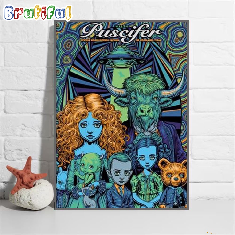 Puscifer April 2024 Cynthia Woods Mitchell Pavilion The Woodlands Wall Art Poster Canvas