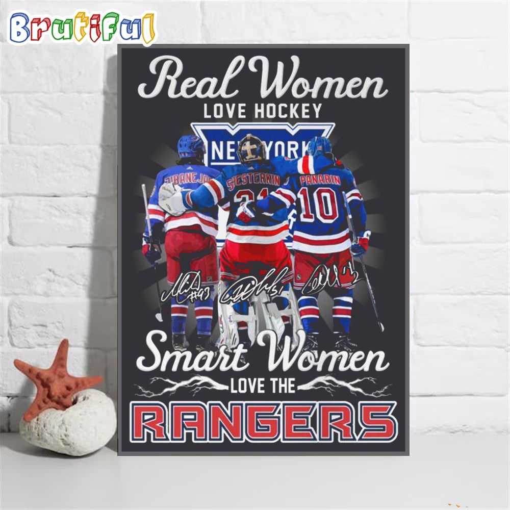 Real Women Love Hockey Smart Women Love The New York Rangers Wall Art Poster Canvas
