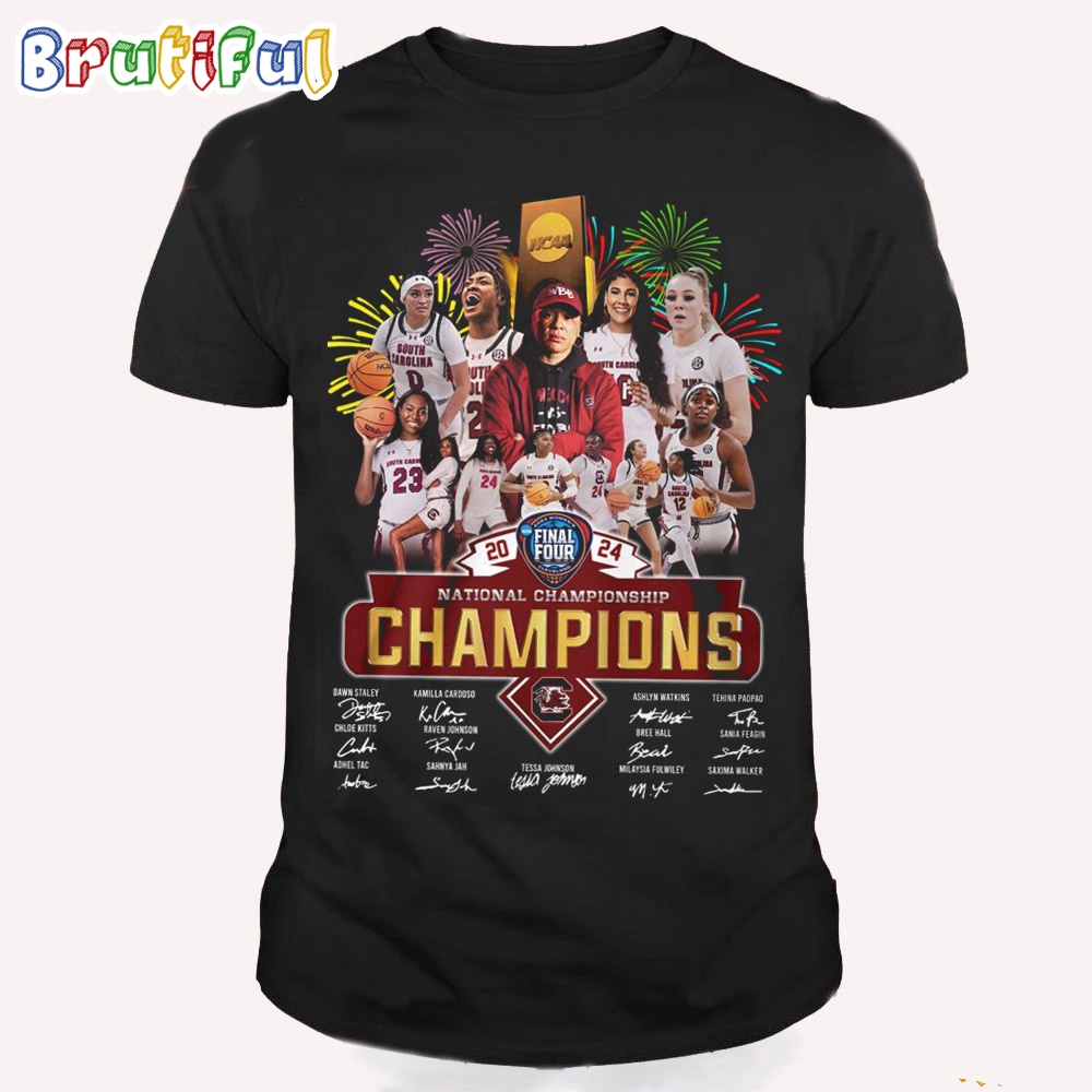 South Carolina Gamecocks 2024 NCAA Women's Basketball National Champions Final Four T Shirt