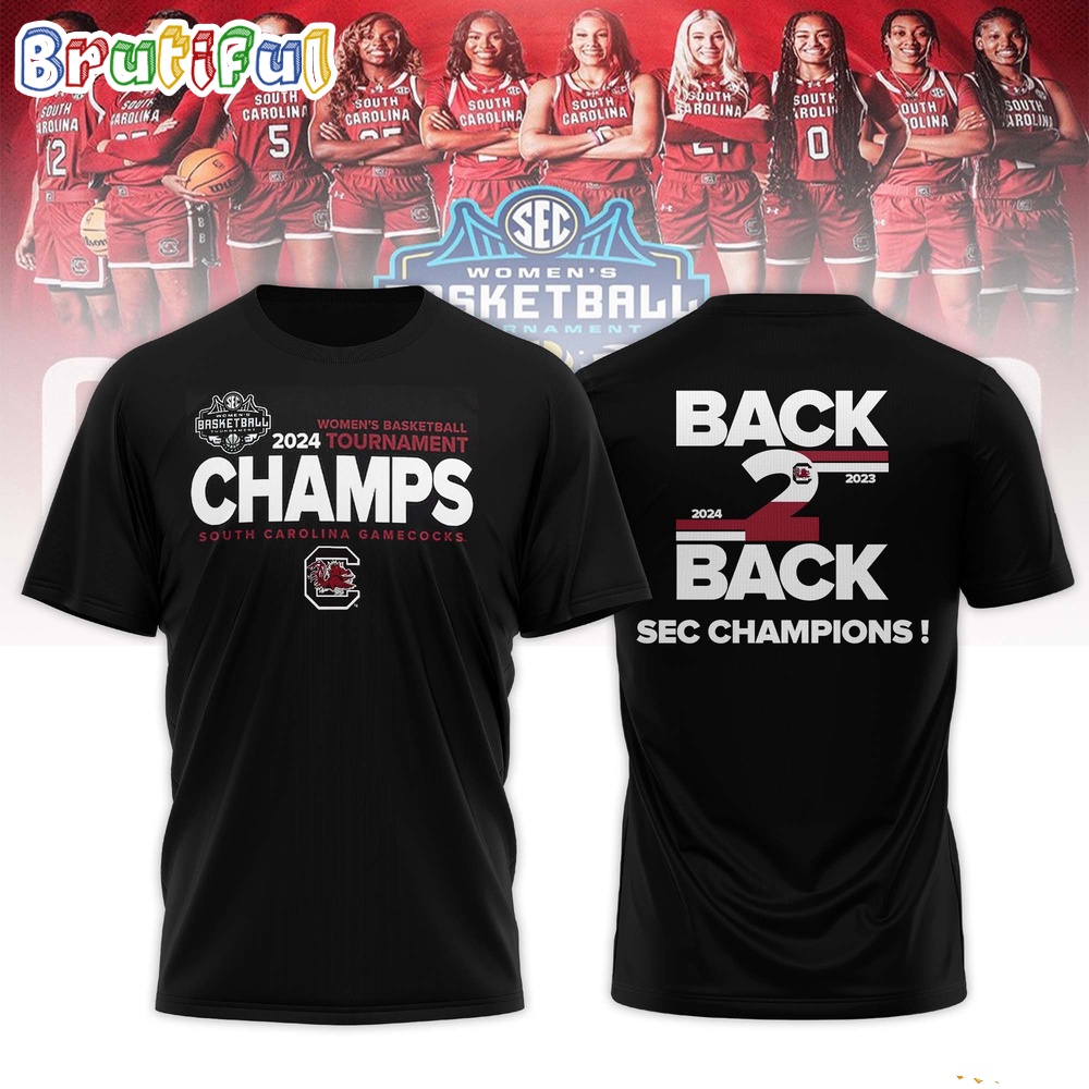 South Carolina Gamecocks 2024 SEC Womens Basketball Conference Tournament Champions Locker Room T Shirt