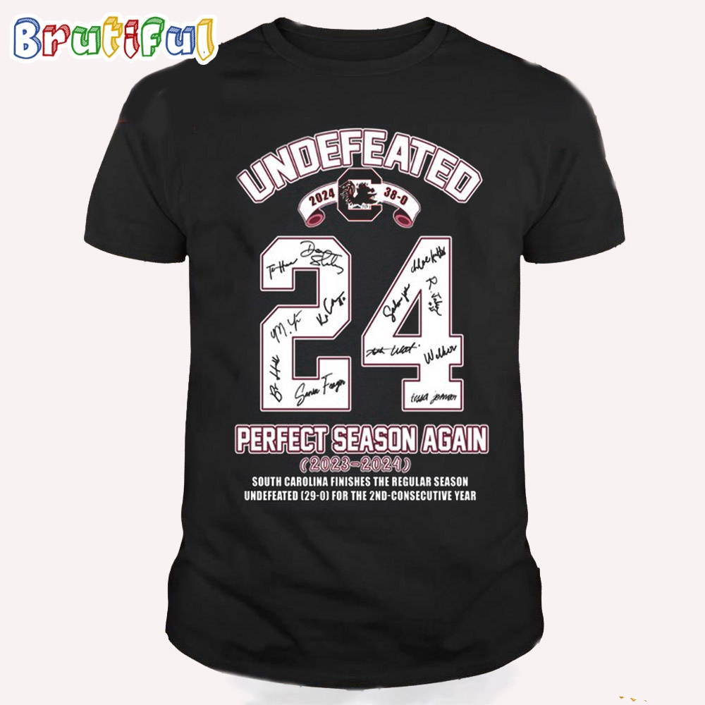 South Carolina Gamecocks 2024 Women's Basketball Finishes The Regular Season Undefeated 38 0 T Shirt