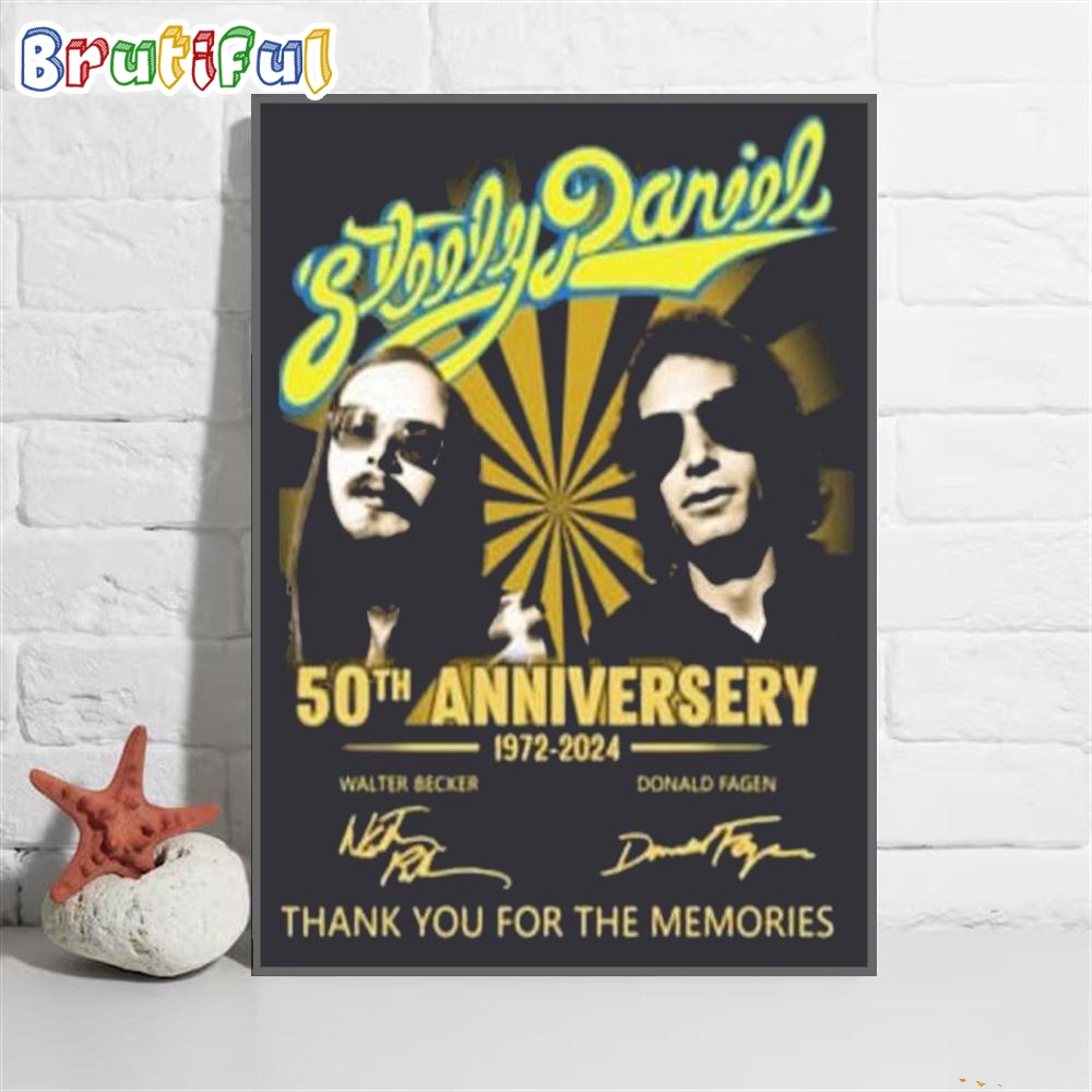 Steely Dan 50th Anniversary 1972 2024 Thank You For The Memories Wall Art Poster Canvas