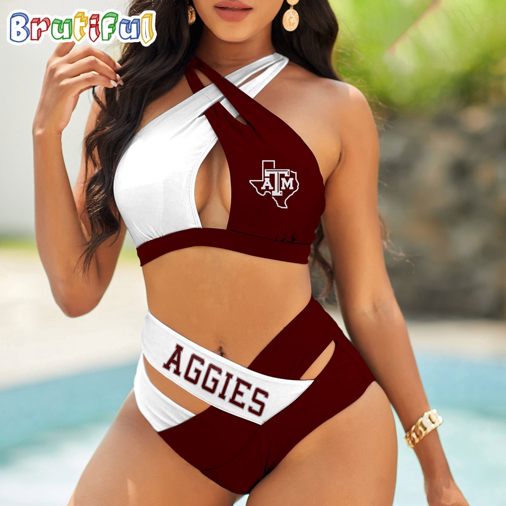 Texas A M Aggies Women Bikini Set Sporty Bikini Sets