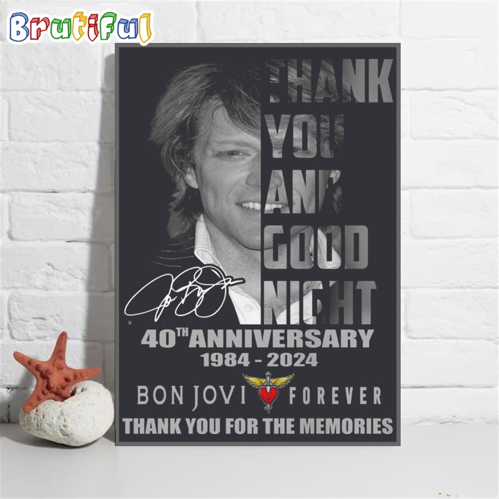 Thank You And Good Night Bon Jovi Wall Art Poster Canvas
