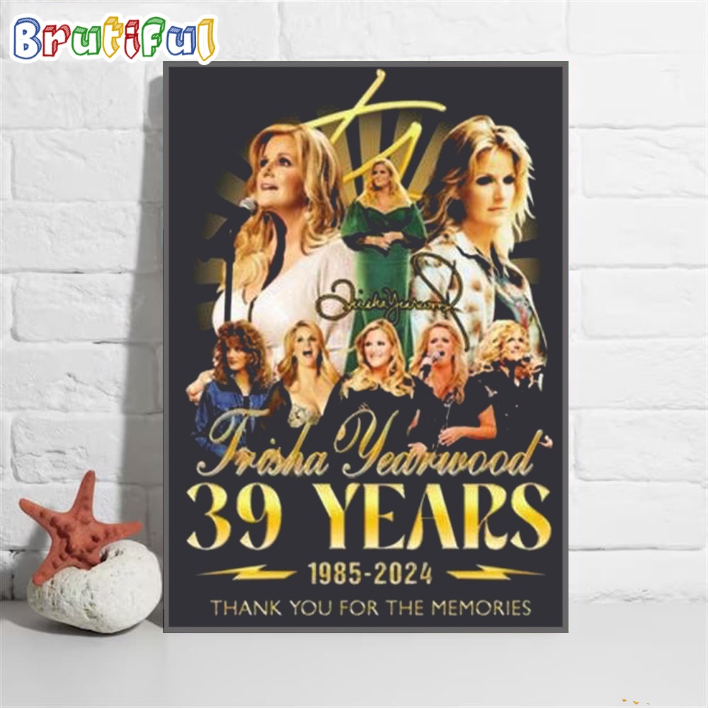Trisha Yearwood 39 Years 1985 2024 Thank You For The Memories Wall Art Poster Canvas