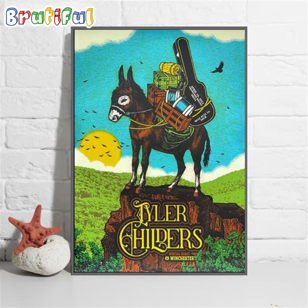 Tyler Childers April 2024 Thompson boling Arena Knoxville Tn Wall Art Poster Canvas