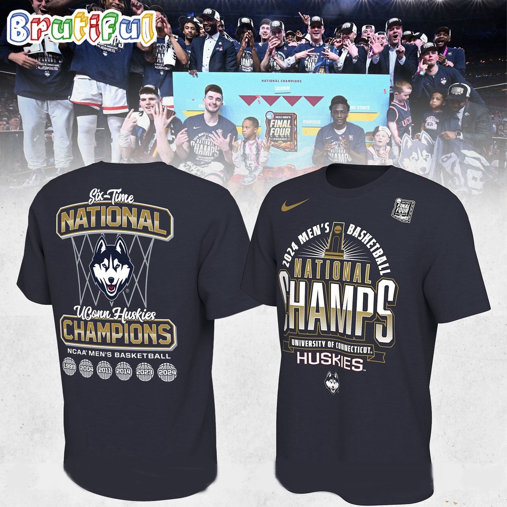 UConn Huskies 2024 NCAA Mens Basketball National Champions T Shirt