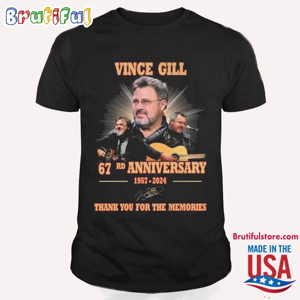 Vince Gill 67rd Anniversary Thank You For The Memories Signature Shirt