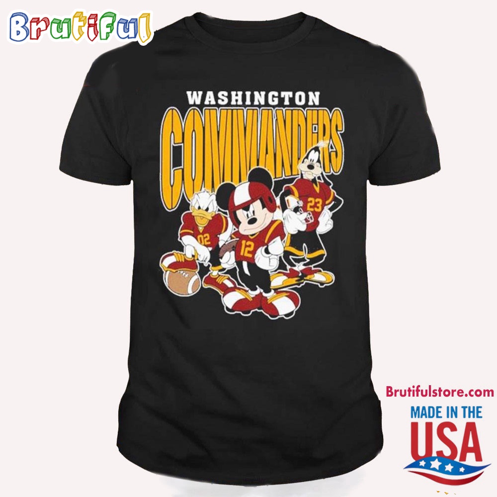 Washington Commanders Mickey Donald Duck And Goofy T Shirt Washington Commanders Football Team 2024 Shirt