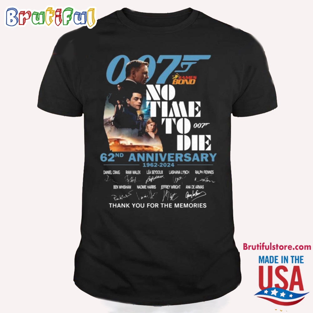 007 James Bond No Time To Die 62nd Anniversary T Shirt