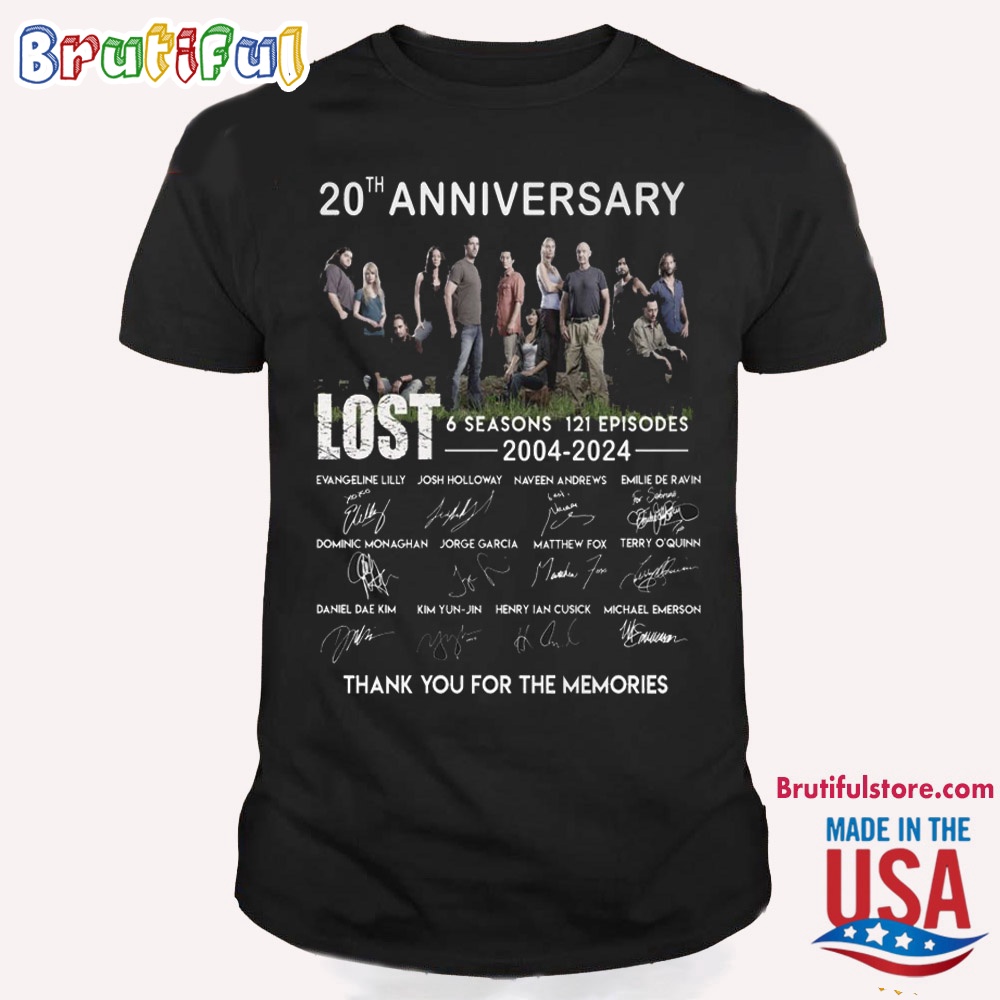 20th Anniversary Lost 6 Seasons 121 Episodes 2004 2024 Signature T Shirt