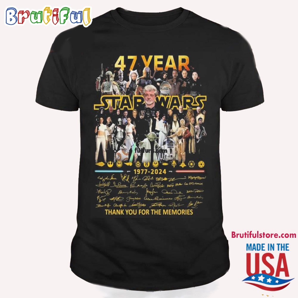 47 Year Star Wars Thank You For The Memories Signautres T Shirt