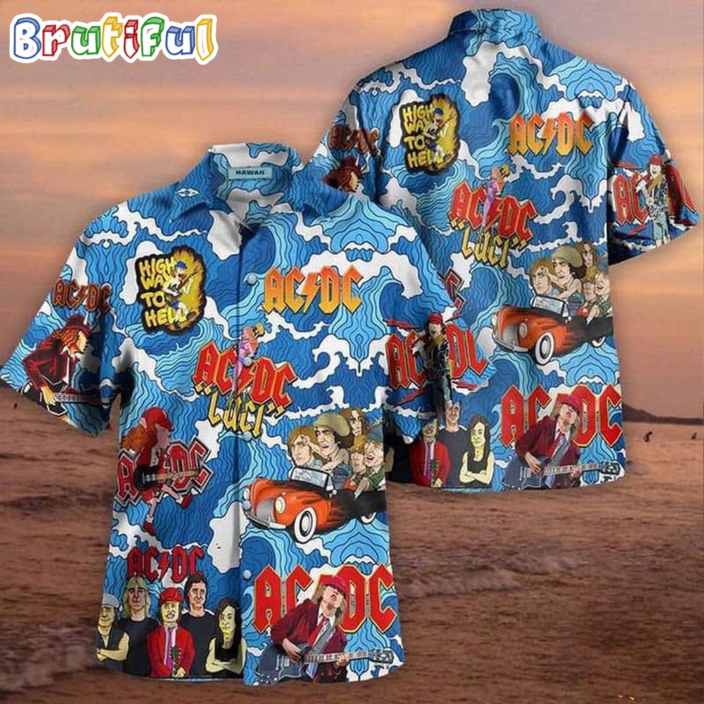 ACDC High Way To Hell 2024 Hawaiian Shirt ACDC Music Band Aloha Shirt