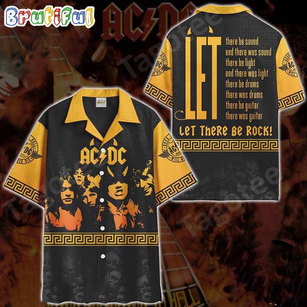 ACDC Let There Be Rock 2024 Hawaiian Shirt ACDC Music Band Aloha Shirt