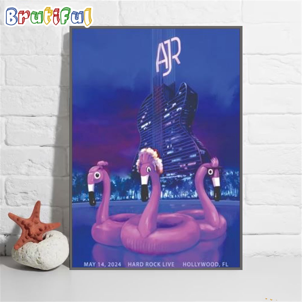 Ajr Hard Rock Live Hollywood Fl 2024 Tour Wall Art Poster Canvas