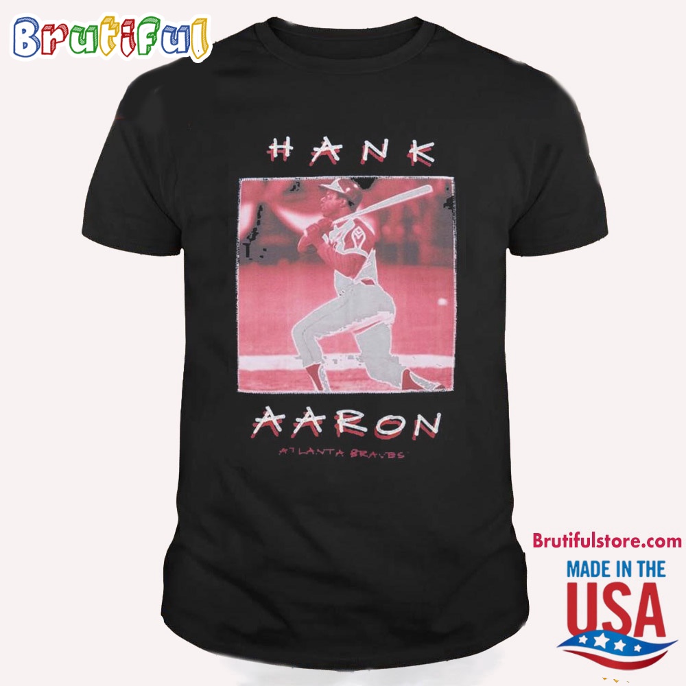Atlanta Braves Hank Aaron Cooperstown Collection Heavyweight T Shirt