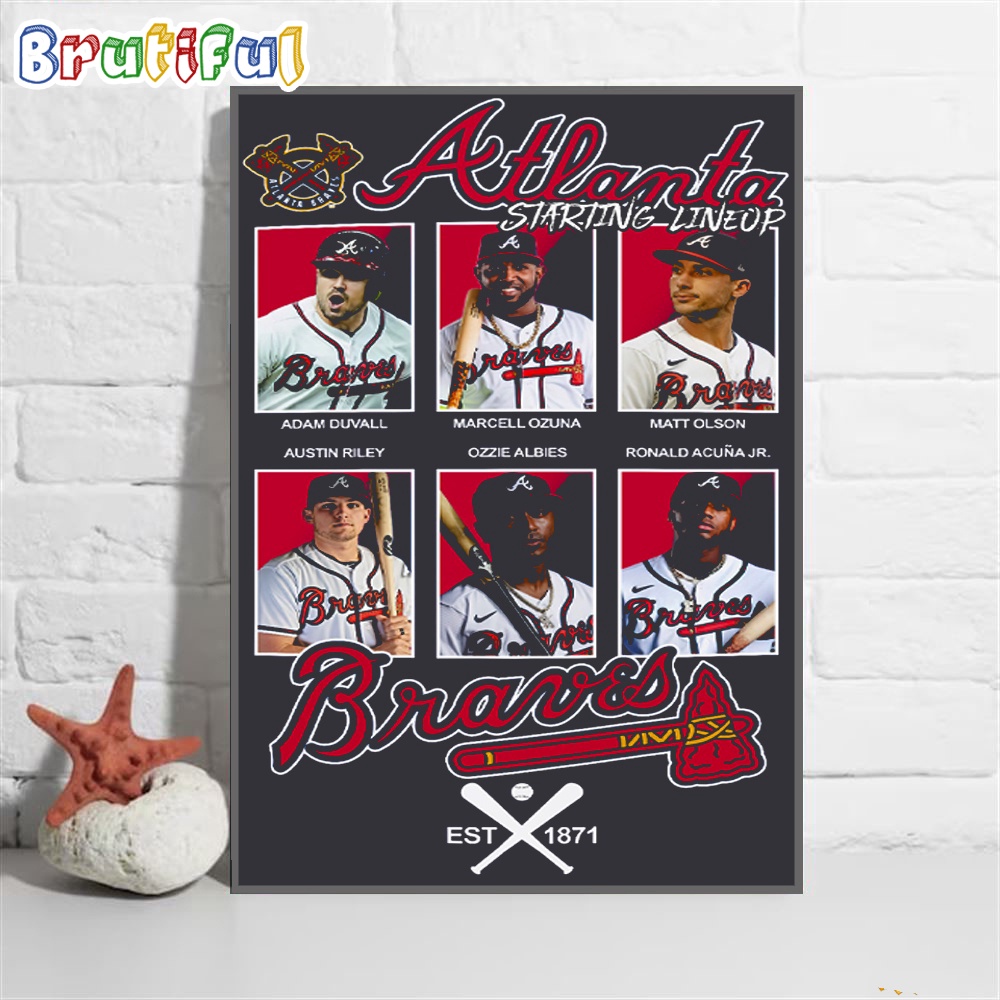 Atlanta Braves Starting Lineup Est 1871 Wall Art Poster Canvas