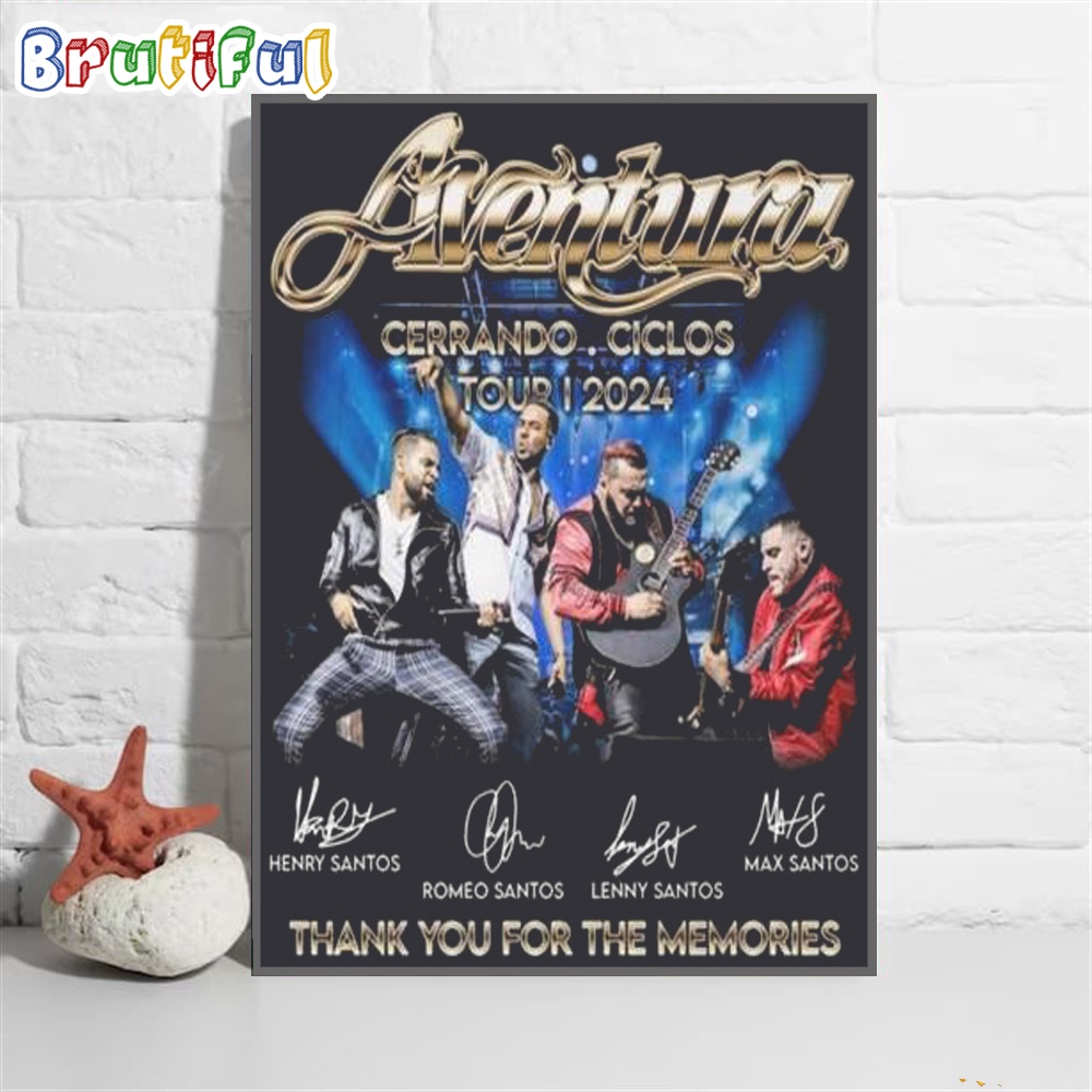 Aventura Cerrando Ciclos Tour 2024 Signatures Poster Canvas Art