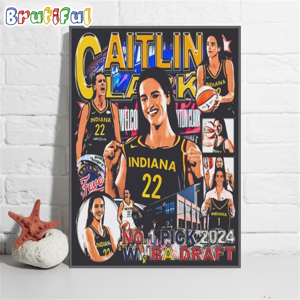Caitlin Clark Indiana Fever No 1 Pick Wnba Draft 2024 Wall Art Poster Canvas