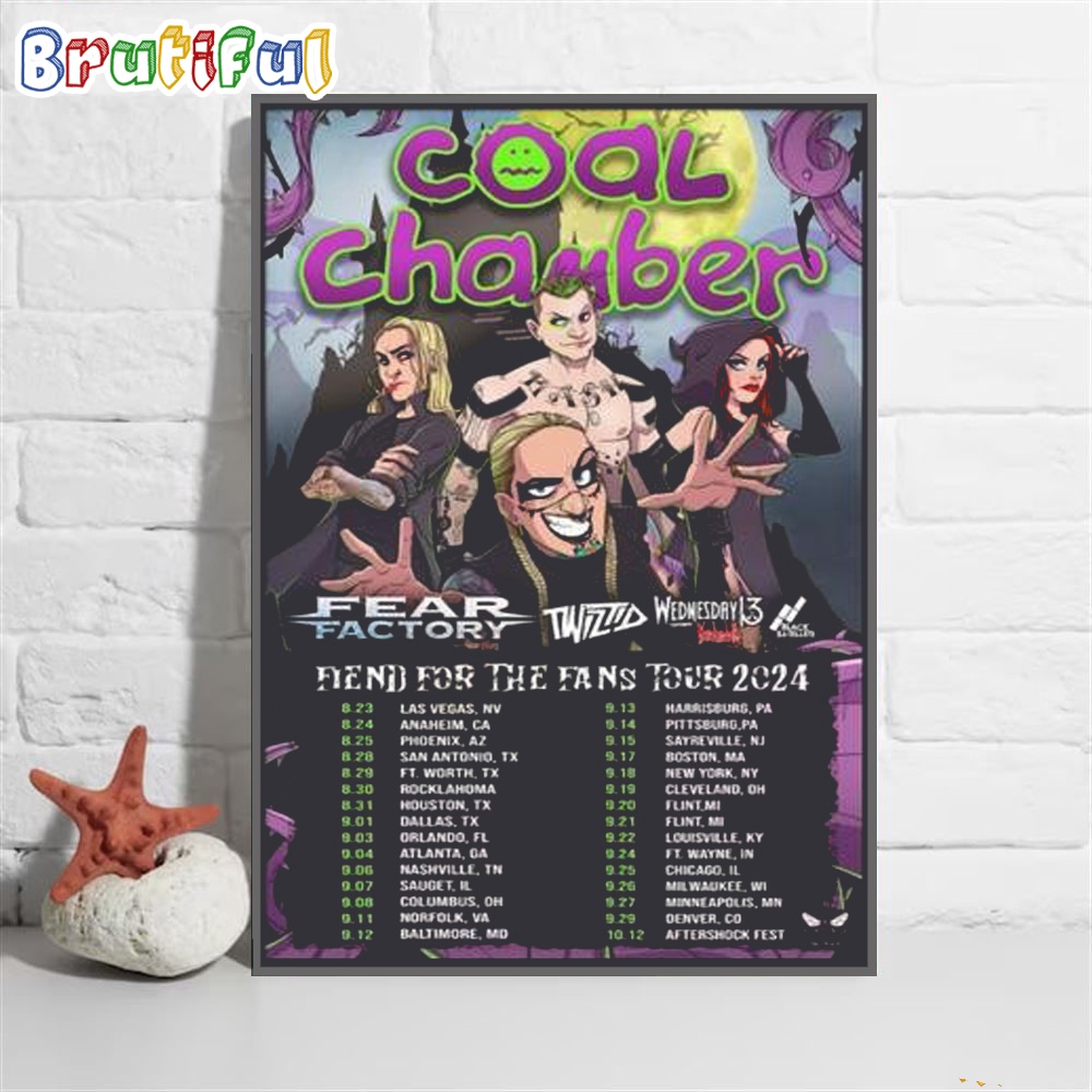 Coal Chamber Fiend For The Fans Tour 2024 Wall Art Poster Canvas