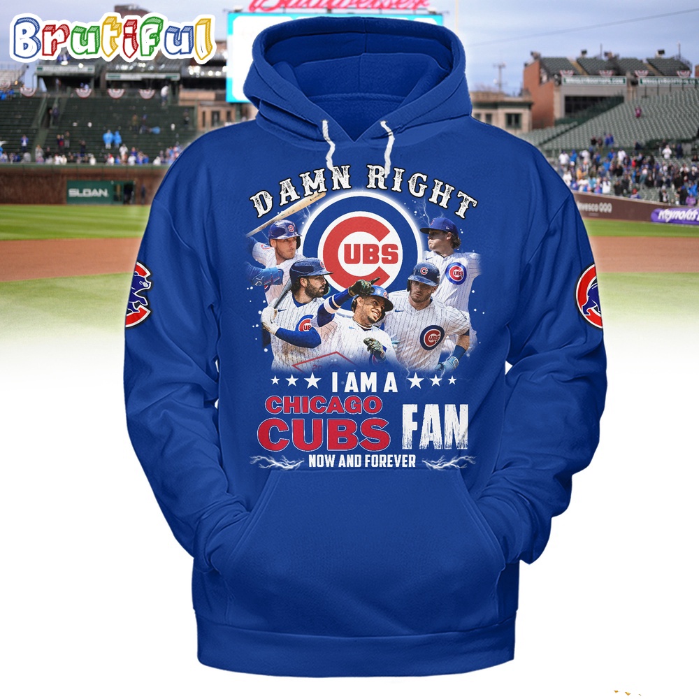 Damn Right I Am A Chicago Cubs Fan All Over Print Hoodie
