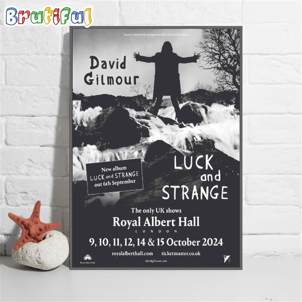 David Gilmour Launching Royal Albert Hall Residency 2024 Tour Poster Canvas Art