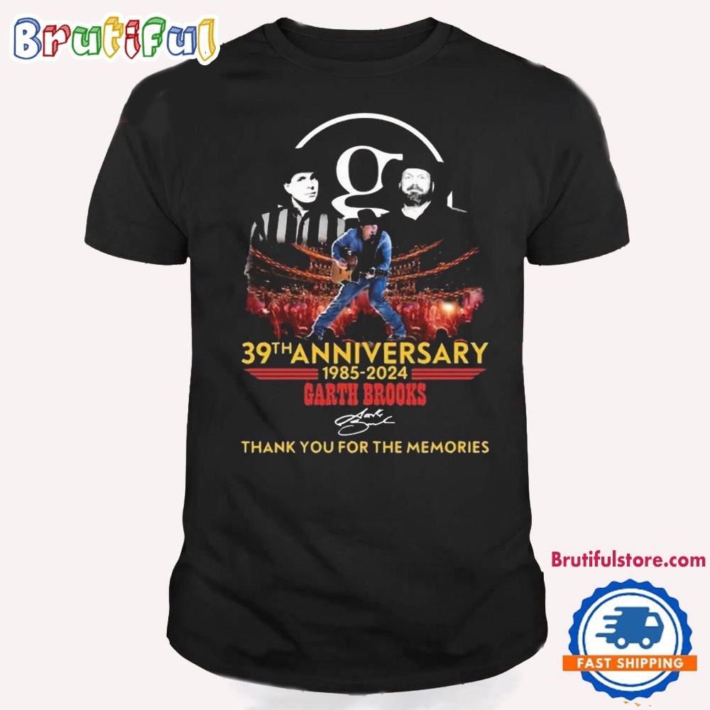 Garth Brooks 39th Anniversary 1985 2024 Thank You For The Memories T Shirt Garth Brooks Music Shirt
