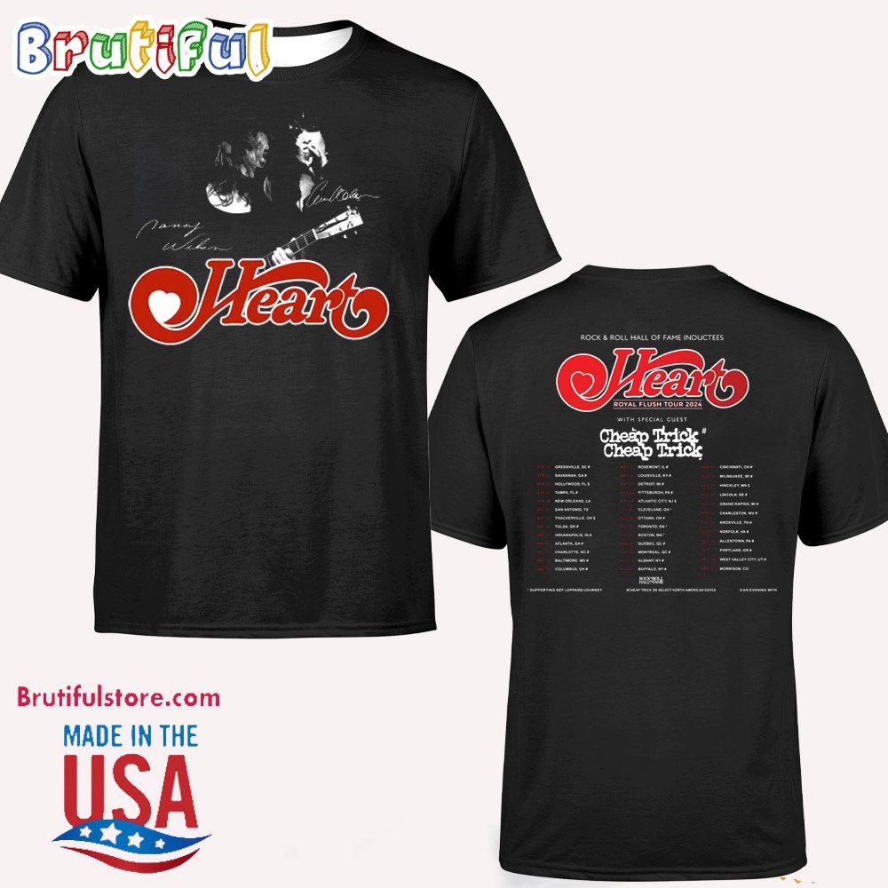 Heart Band Royal Flush 2024 Tour T Shirt Rock Band Heart 2024 Tour Shirt Heart Band T Shirt