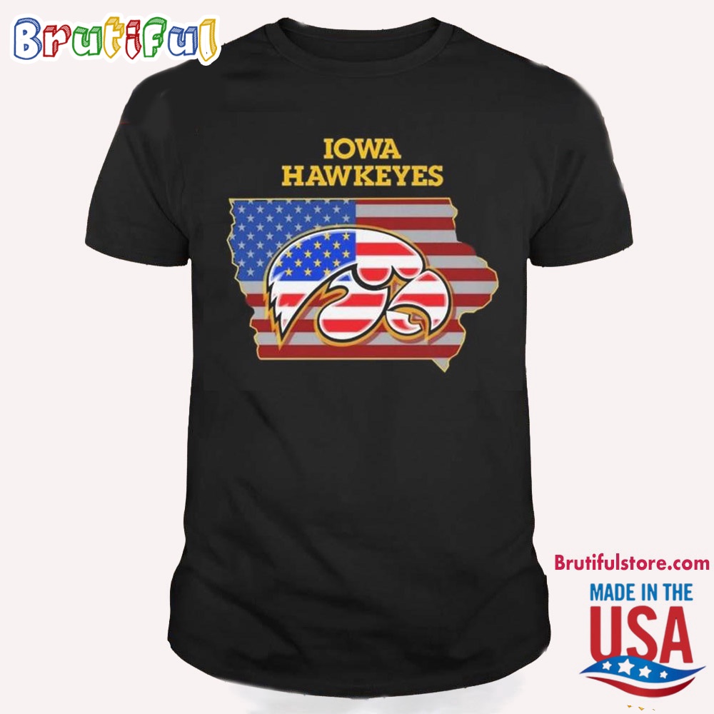 Iowa Hawkeyes American Flag Patriot T Shirt