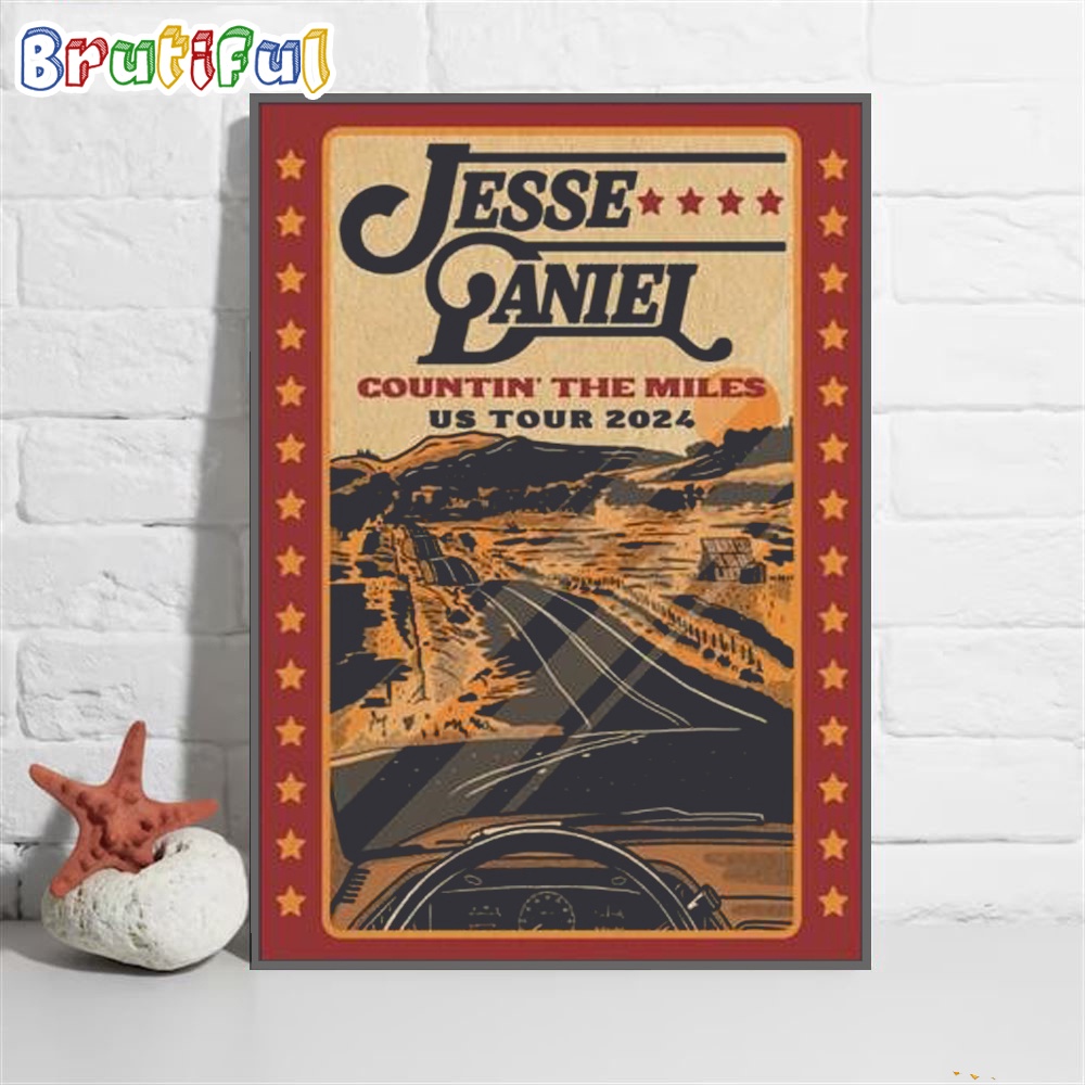 Jesse Daniel Countin The Miles US Tour 2024 Wall Art Poster Canvas