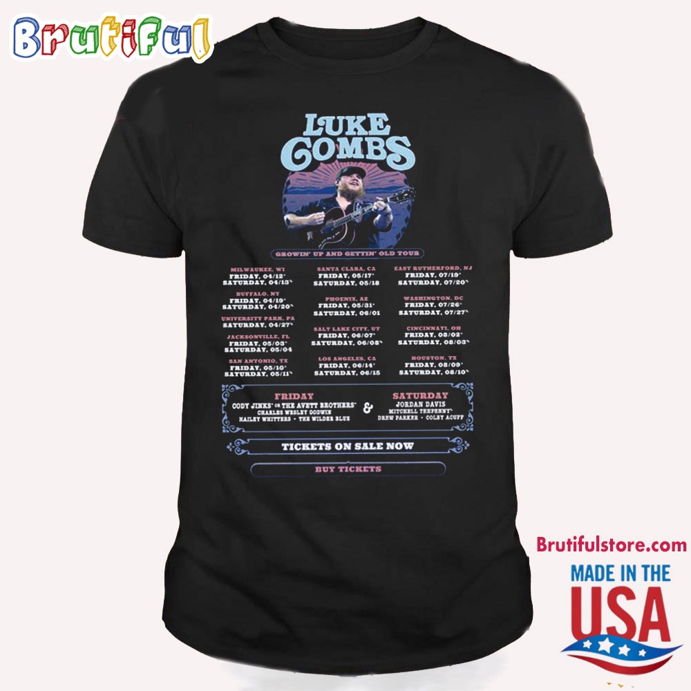 Luke Combs 2024 Tour Growing Up and Getting Old Shirt Luke Combs Shirt Luke Combs Merch T Shirt