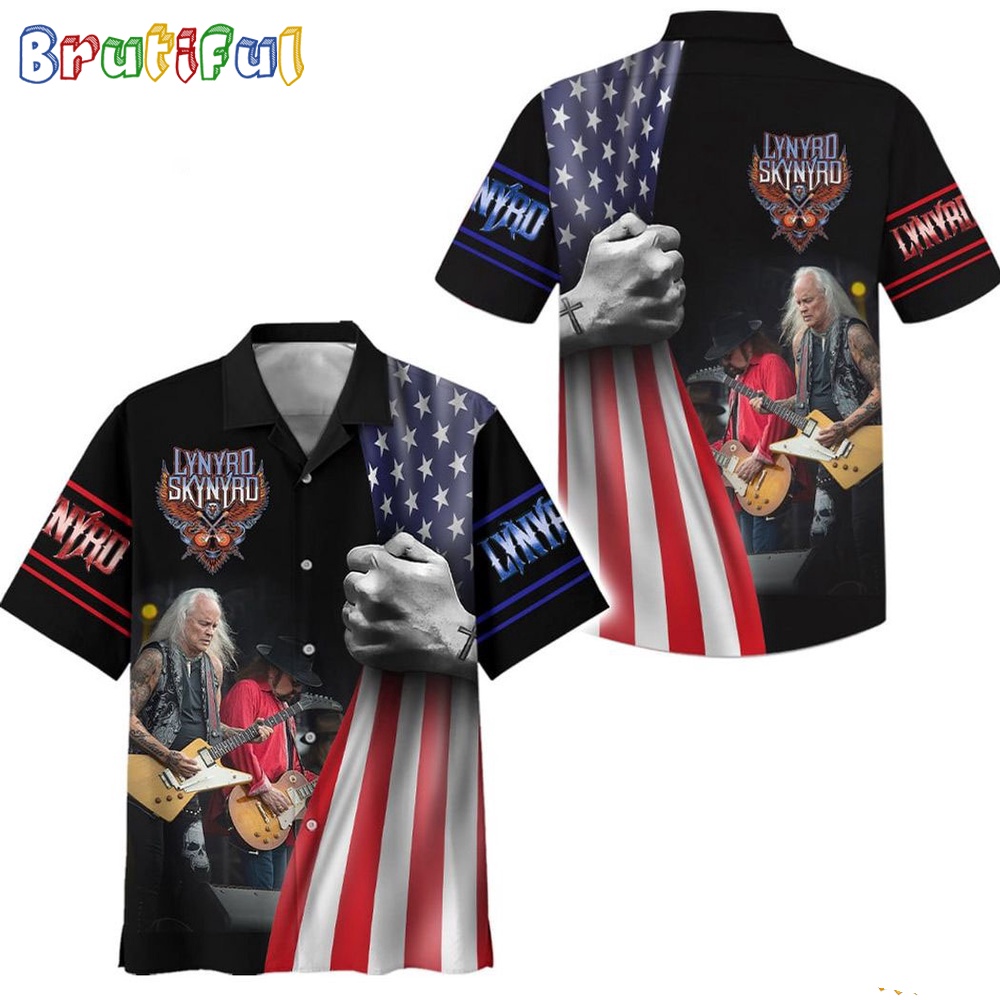 Lynyrd Skynyrd Special America Flag Hawaiian Shirt