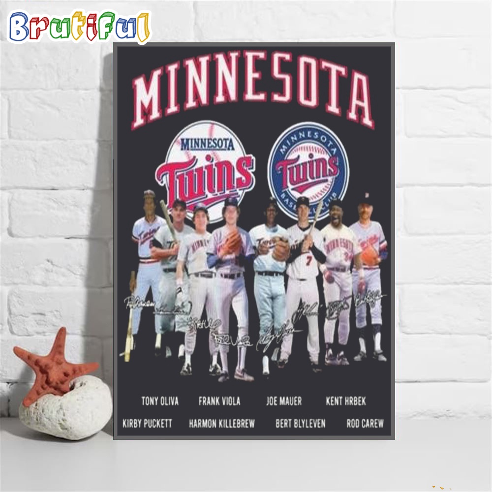 MLB Minnesota Twins The Legends Squad Baseball Frank Viola Signatures 2024 Wall Art Poster Canvas