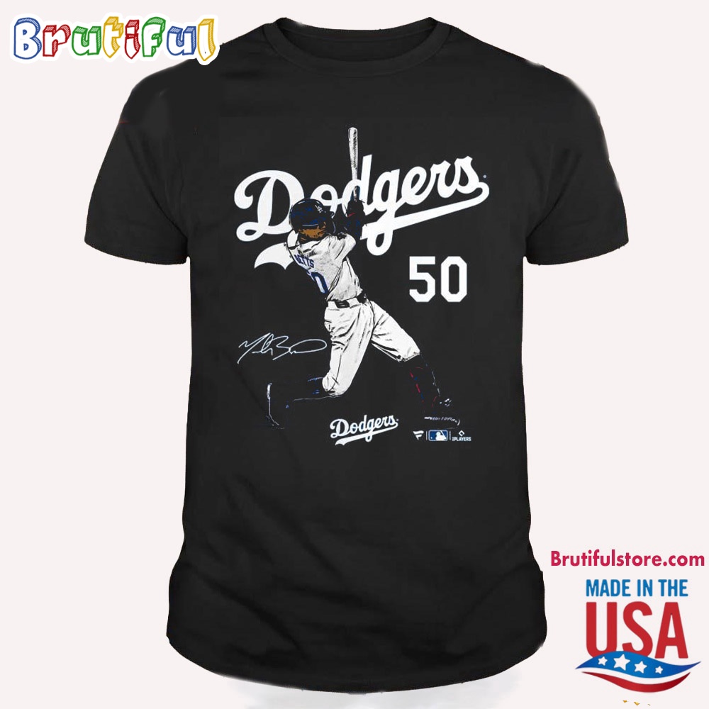 MLB Mookie Betts Royal Los Angeles Dodgers Player Swing T Shirt