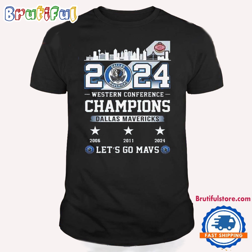 NBA Dallas Mavericks 2024 Western Conference Champions Let's Go Mavs T Shirt