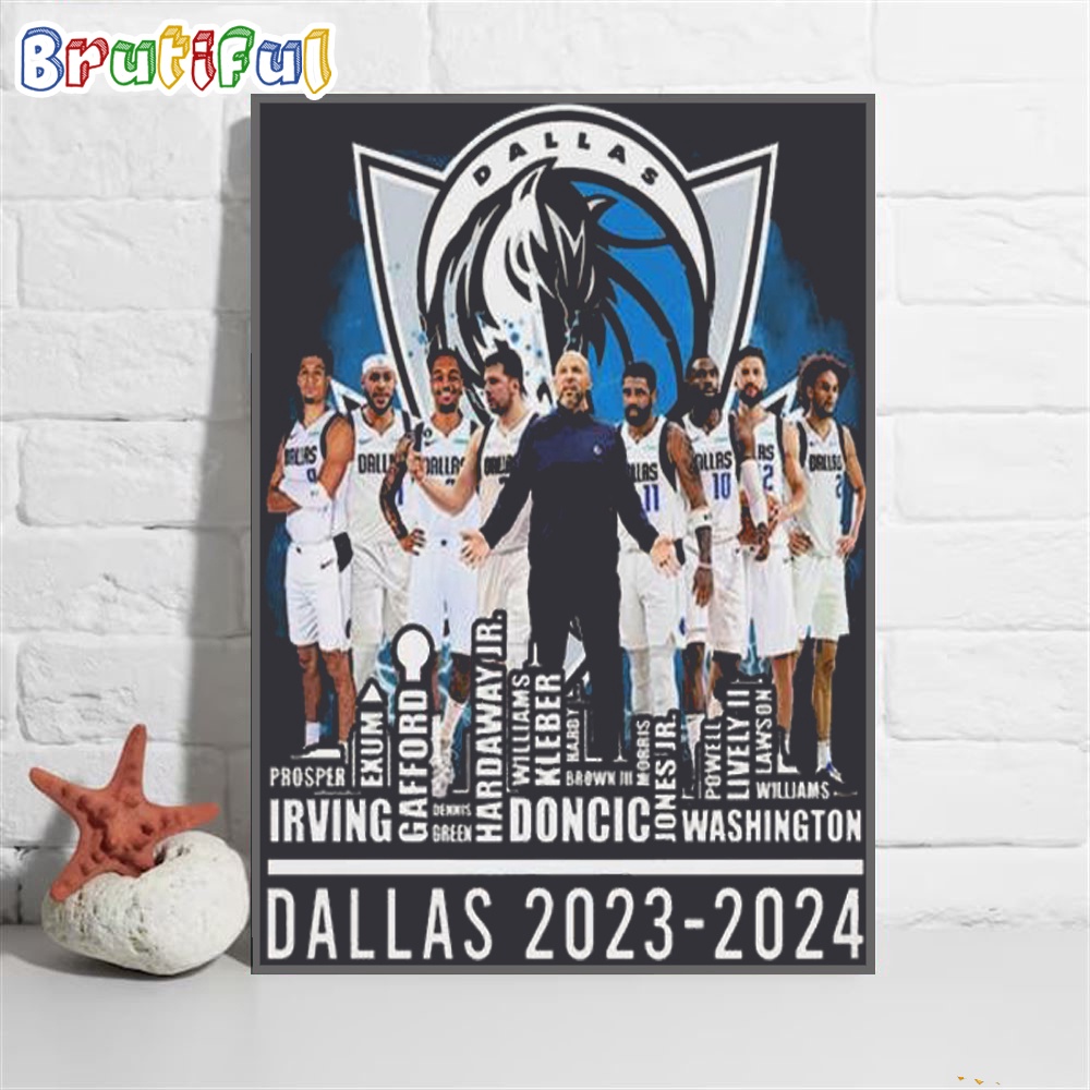 NBA Dallas Mavericks The Champions 2023 2024 Basketball Wall Art Poster Canvas