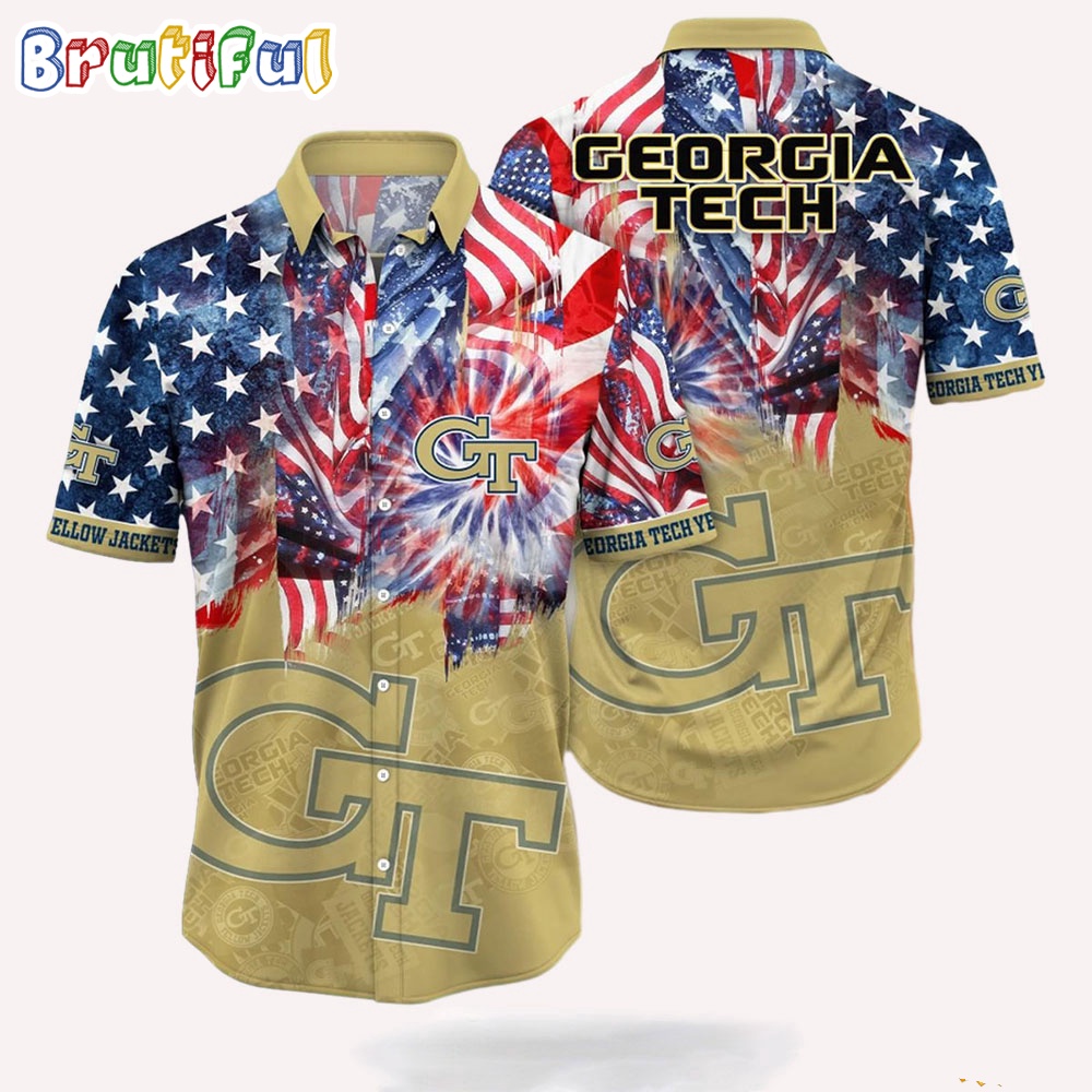 NCAA Georgia Tech Yellow Jackets 4th Of July Happy Independence Day Hawaii Shirt