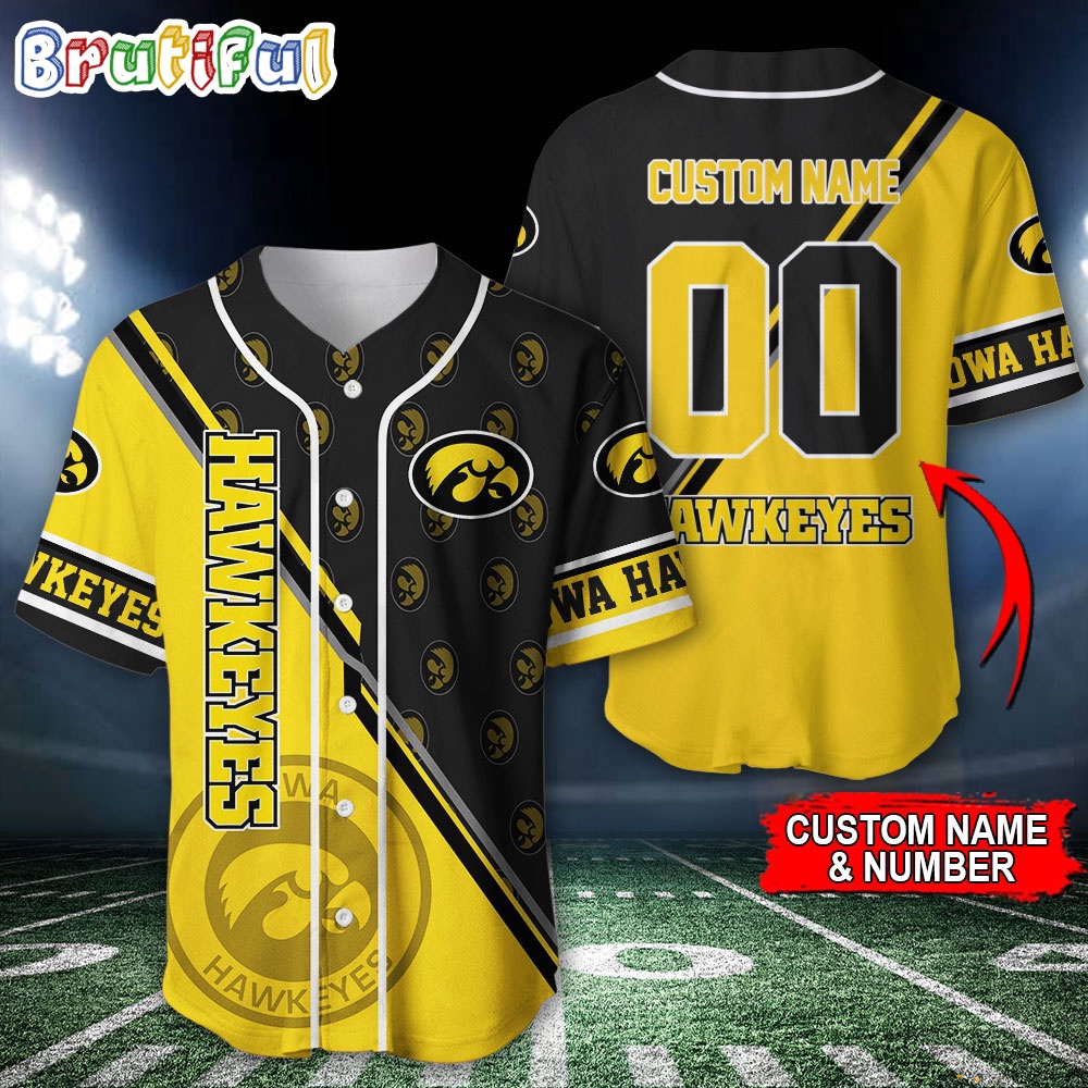 NCAA Iowa Hawkeyes Baseball Jersey Custom Sport Jersey Shirt