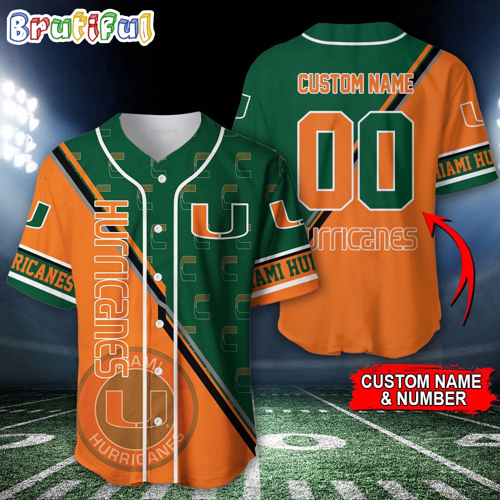 NCAA Miami Hurricanes Baseball Jersey Custom Sport Jersey Shirt