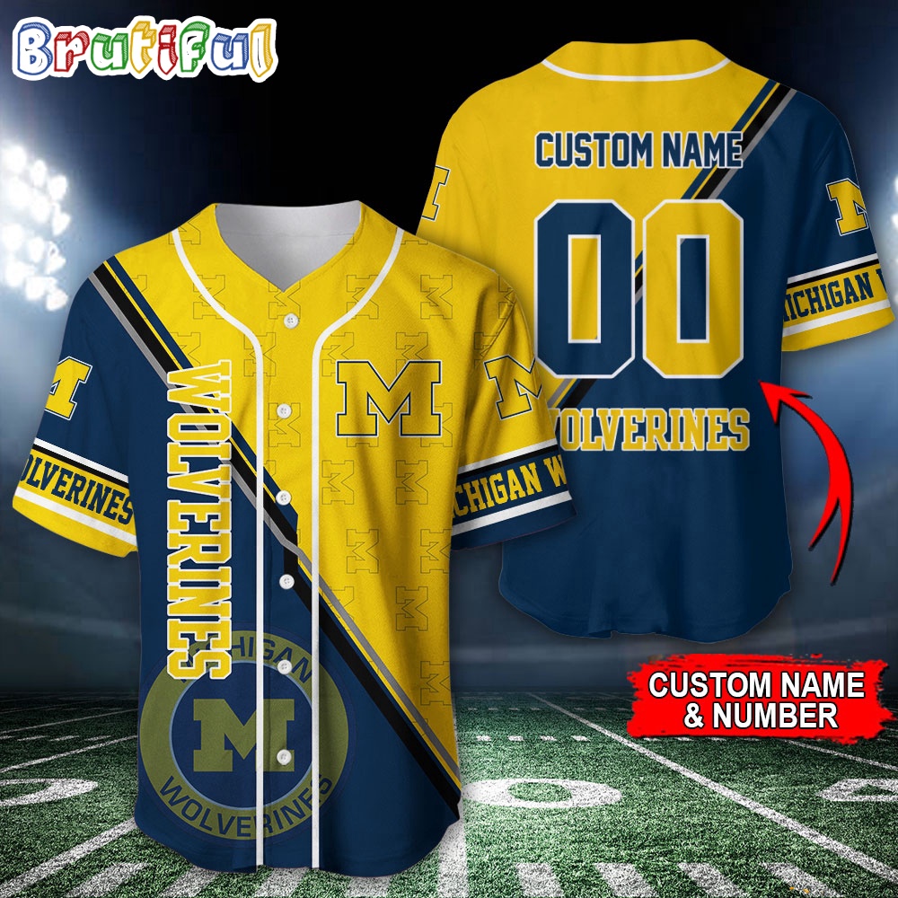 NCAA Michigan Wolverines Baseball Jersey Custom Sport Jersey Shirt